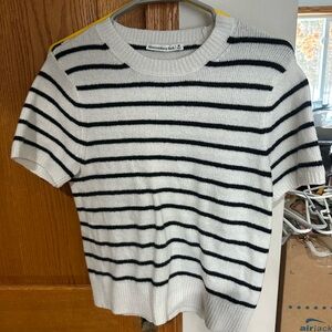 Women's Striped Sweater - Black and White